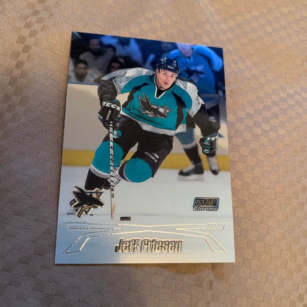 Jeff Friesen Topps Stadium Club Chrome 2000 NHL San Jose Sharks Hockey Card